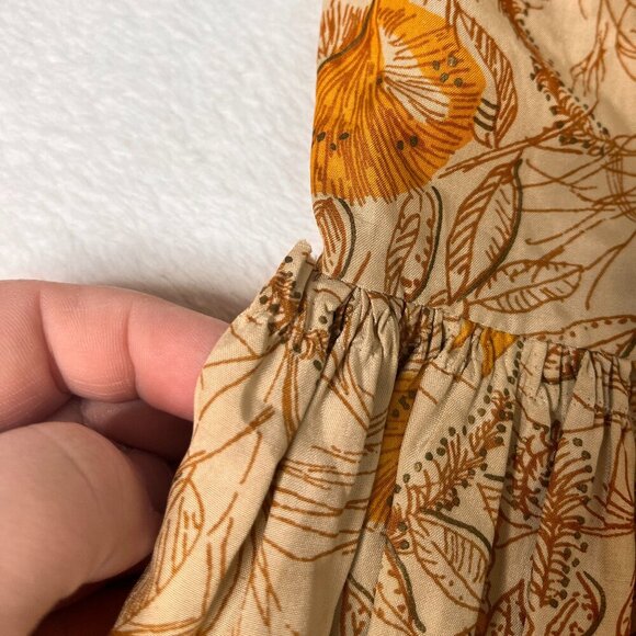 VNTG Handmade Orange Floral 50s Button Full Skirt Handmade No Size HOLES - Picture 10 of 10